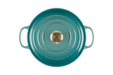 Le Creuset Signature 26cm Cast Iron Round Casserole - Bleu Riviera | 21177260994450