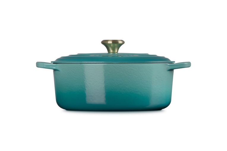 Le Creuset Signature 29cm Cast Iron Oval Casserole - Bleu Riviera | 21178290994450
