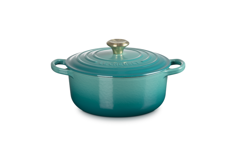 Le Creuset Signature 20cm Cast Iron Round Casserole - Bleu Riviera | 21177200994450