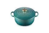 Le Creuset Signature 20cm Cast Iron Round Casserole - Bleu Riviera | 21177200994450