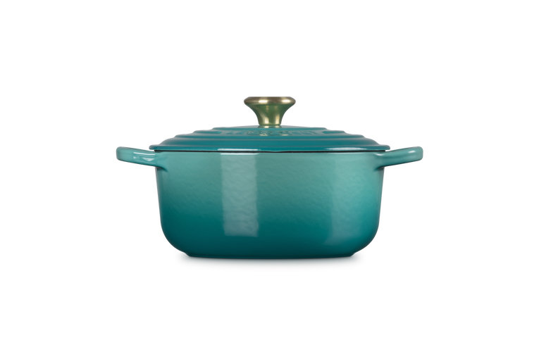 Le Creuset Signature 20cm Cast Iron Round Casserole - Bleu Riviera | 21177200994450