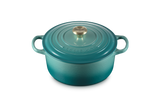 Le Creuset Signature 22cm Cast Iron Round Casserole - Bleu Riviera | 21177220994450