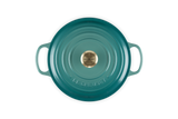 Le Creuset Signature 22cm Cast Iron Round Casserole - Bleu Riviera | 21177220994450