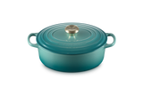 Le Creuset Signature 27cm Cast Iron Oval Casserole - Bleu Riviera | 21178270994450