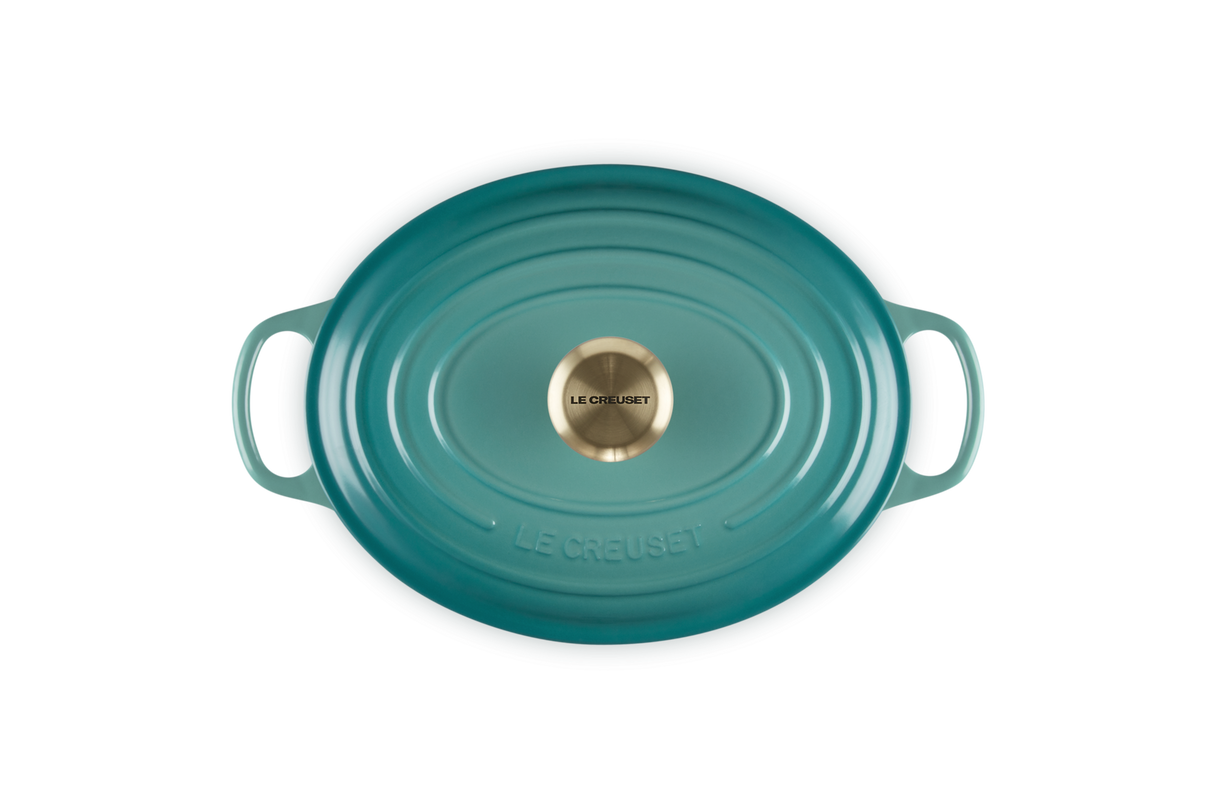 Le Creuset Signature 27cm Cast Iron Oval Casserole - Bleu Riviera | 21178270994450