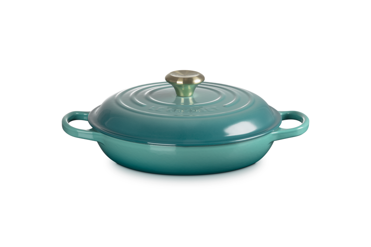 Le Creuset Signature 26cm Cast Iron Shallow Casserole - Bleu Riviera | 21180260994450