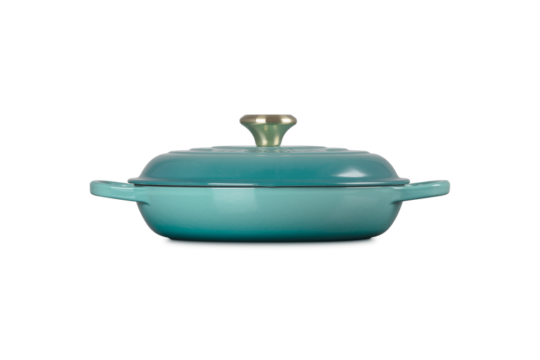 Le Creuset Signature 26cm Cast Iron Shallow Casserole - Bleu Riviera | 21180260994450