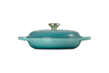 Le Creuset Signature 26cm Cast Iron Shallow Casserole - Bleu Riviera | 21180260994450