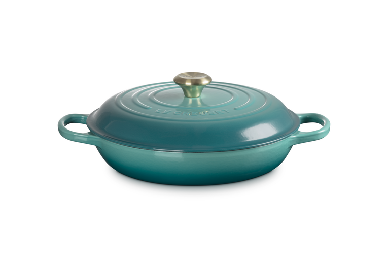 Le Creuset Signature 30cm Cast Iron Shallow Casserole - Bleu Riviera | 21180300994450
