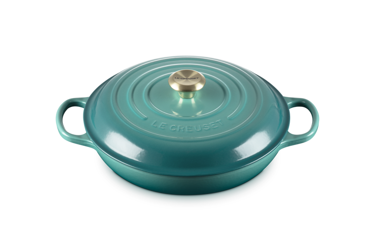 Le Creuset Signature 30cm Cast Iron Shallow Casserole - Bleu Riviera | 21180300994450