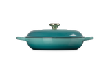 Le Creuset Signature 30cm Cast Iron Shallow Casserole - Bleu Riviera | 21180300994450