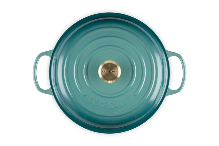 Le Creuset Signature 30cm Cast Iron Shallow Casserole - Bleu Riviera | 21180300994450