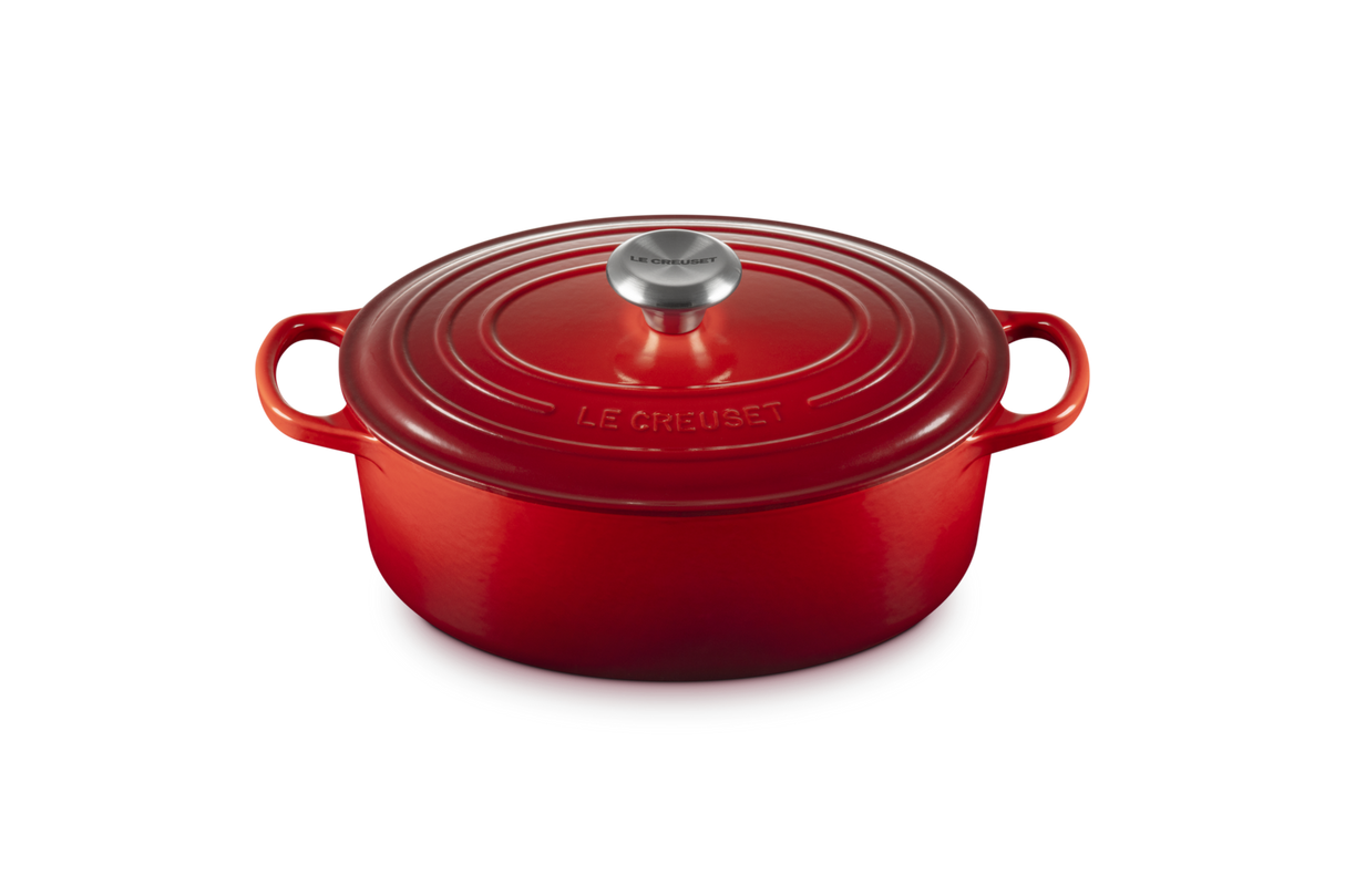 Le Creuset Signature 27cm Cast Iron Oval Casserole - Cerise | 21178270602430