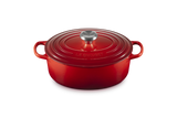 Le Creuset Signature 27cm Cast Iron Oval Casserole - Cerise | 21178270602430