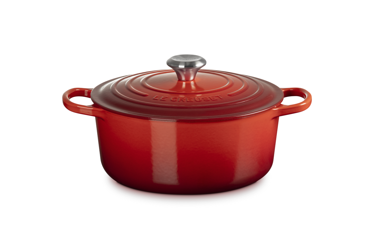 Le Creuset Signature 26cm Cast Iron Round Casserole - Cerise | 21177260602430