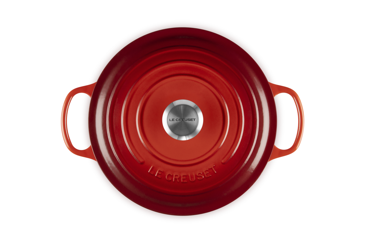 Le Creuset Signature 26cm Cast Iron Round Casserole - Cerise | 21177260602430