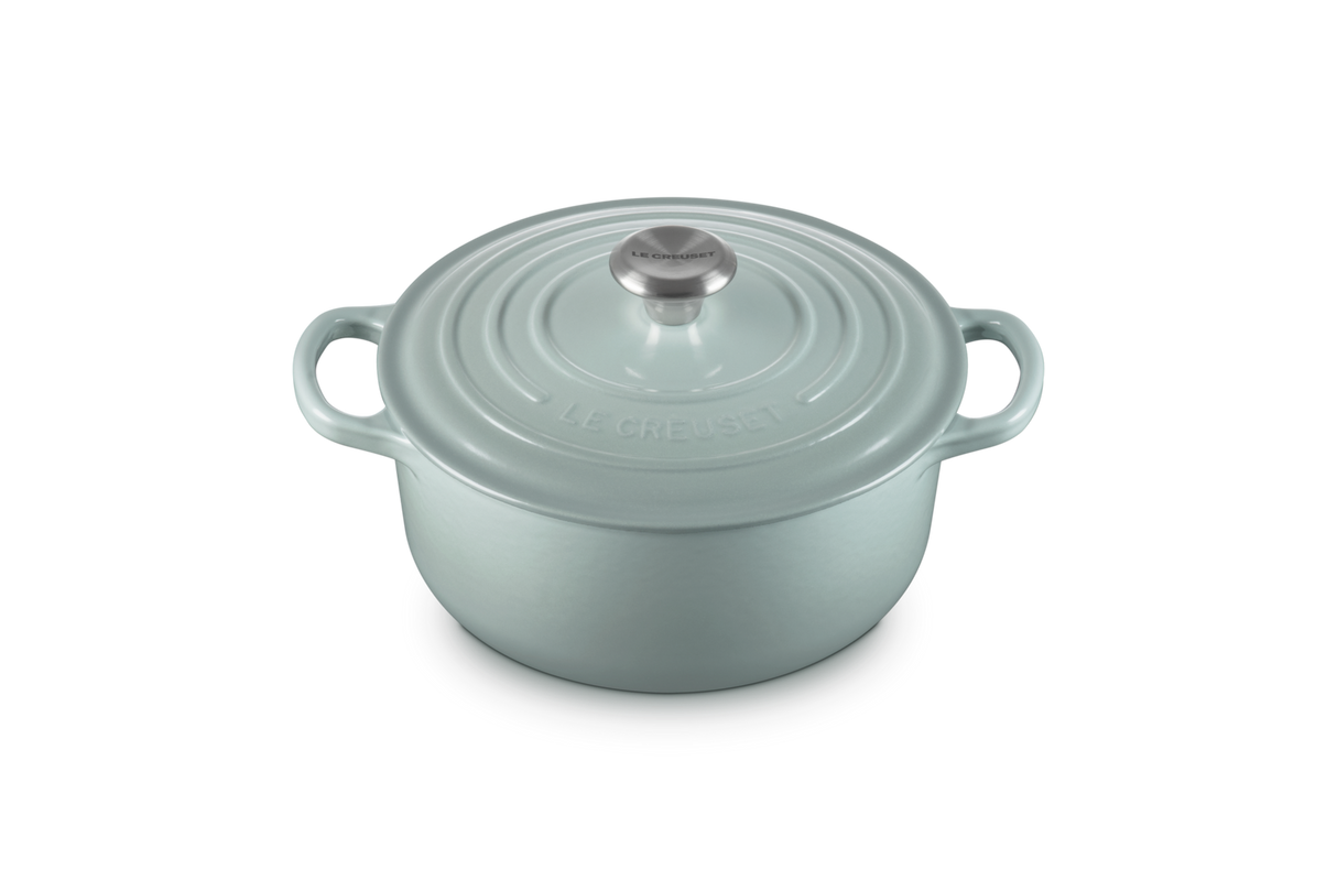 Le Creuset Signature 20cm Cast Iron Round Casserole - Sea Salt | 21177207174430