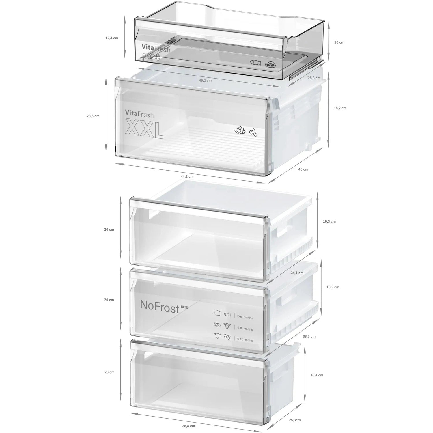 Bosch Series 4 Fridge Freezer Stainless Steel A Rated KGN392LAFG