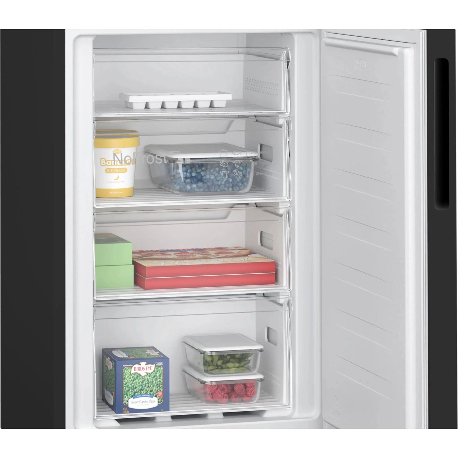 Bosch Series 2 50:50 Fridge Freezer 183x55 Black KGN27NBEAG