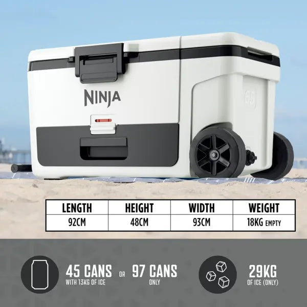 Ninja FrostVault 65QT/61L Wheeled Cooler with Dry Zone - Slate Grey | FB265EUUKGY
