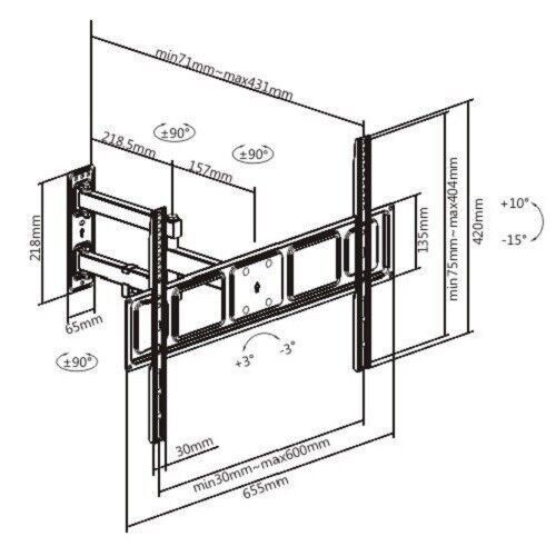 Thor Double Arm TV Wall Bracket 400x400 28088R