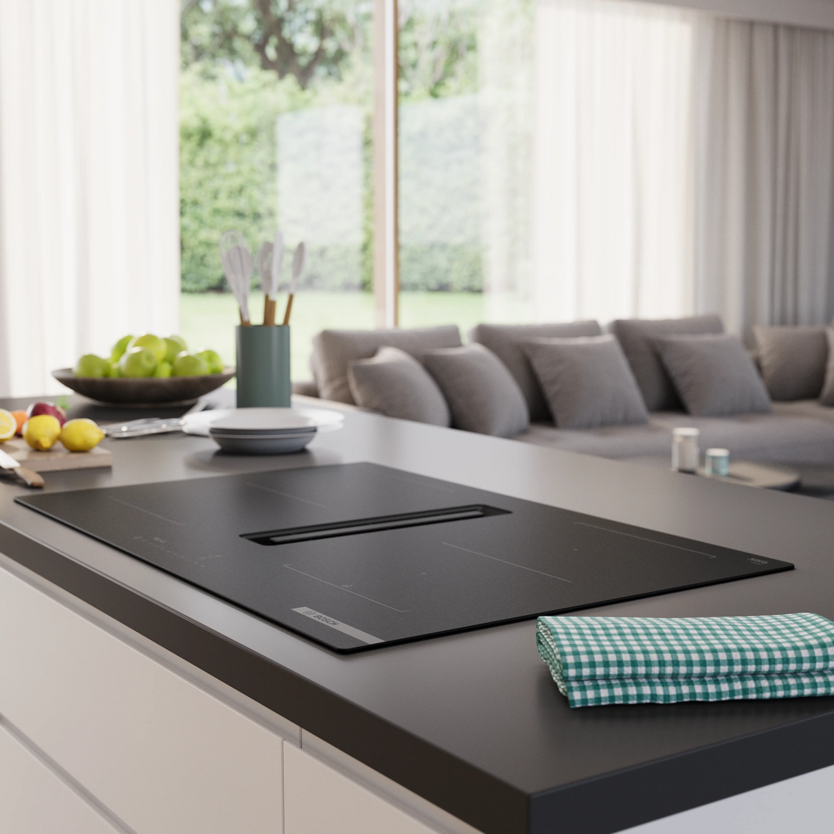Bosch Series 6 Induction hob with integrated ventilation system 80cm | PVQ81AH26E