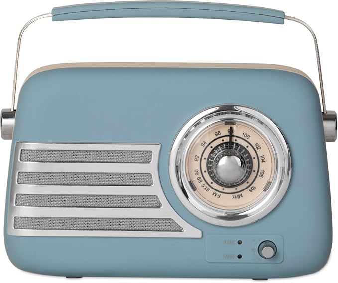 iTek AM/FM Vintage Radio With Bluetooth - Blue | I60028BLU
