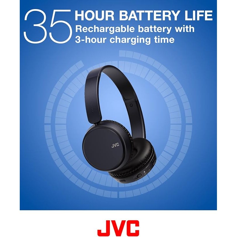JVC On Ear Bluetooth Headphones - Blue | HAS36WA