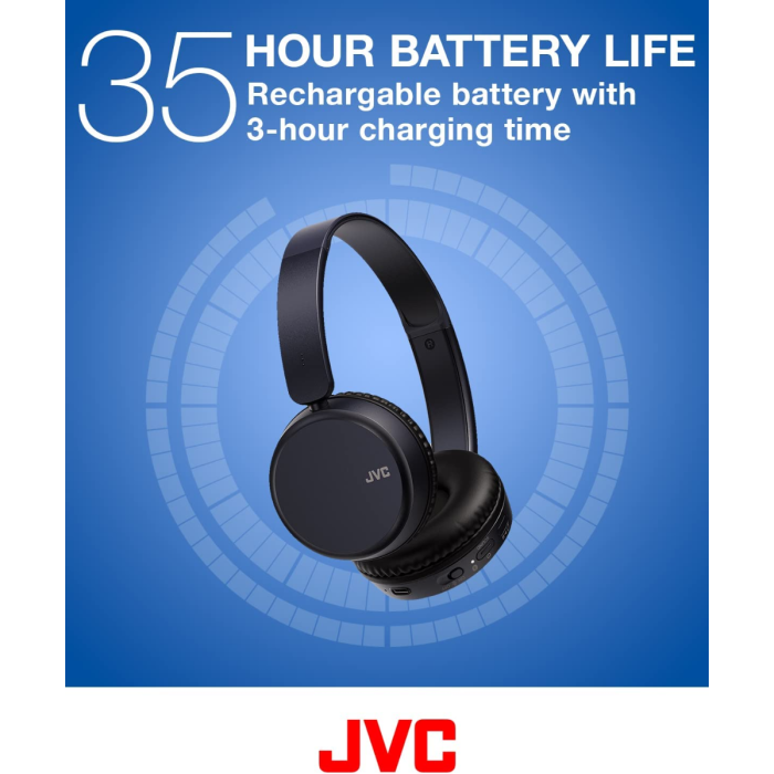 JVC Black On Ear Bluetooth Headphones