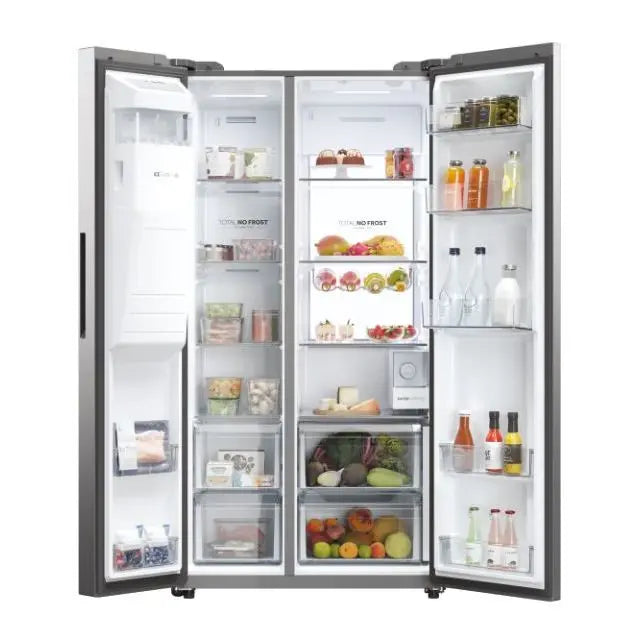 Haier SBS 90 Series 7 American Style Fridge Freezer | Plumbed Water Dispenser | HSW79F18CIMM