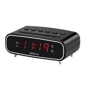 Groove Rise FM Alarm Clock Radio - Black | GVCR05BK