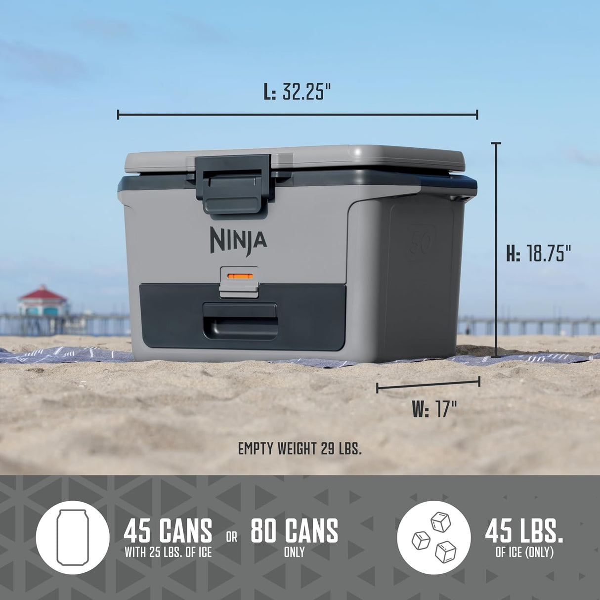 Ninja FrostVault 47L Hard Cooler with Dry Zone Slate Grey | FB151UKGY