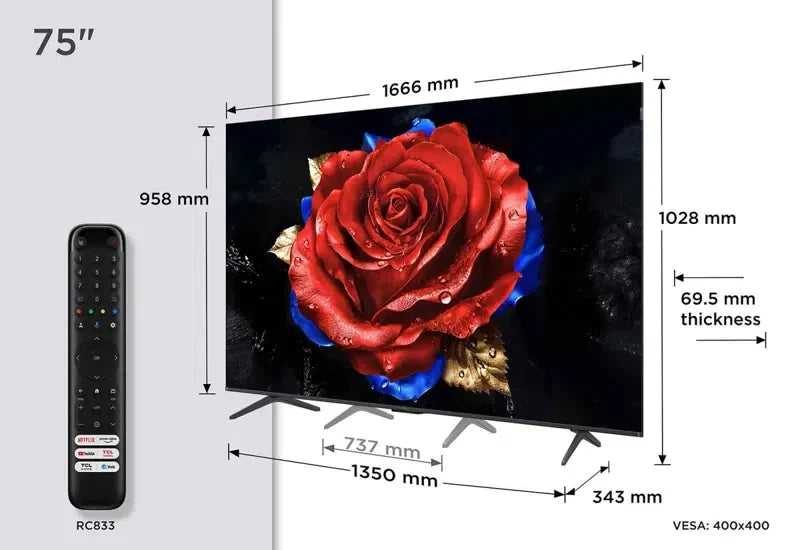 TCL 75" Smart Google TV | 75T8C