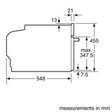 Neff N70 compact oven, dimensions diagram