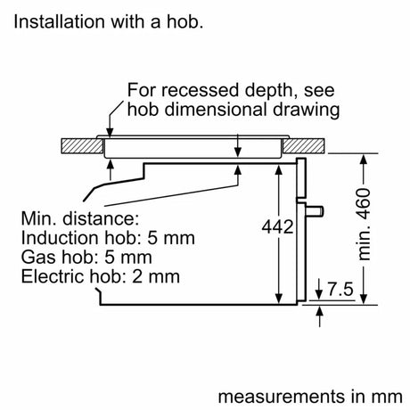 Neff N70 compact oven, installation diagram