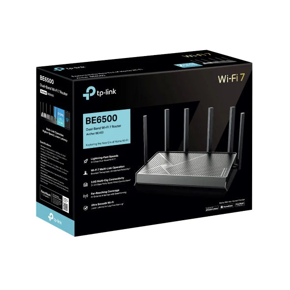 TP Link BE6500 Dual-Band Wi-Fi 7 Router | ARCHERBE400
