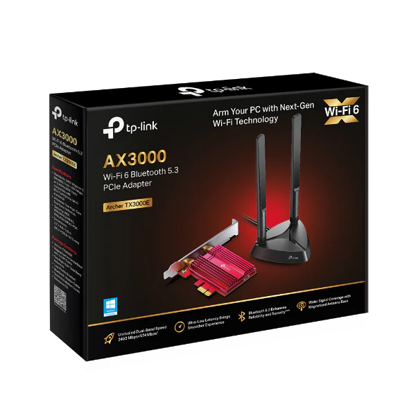 TP Link AX3000 Wi-Fi 6 Bluetooth 5.3 PCIe Adapter | ARCHERTX3000E