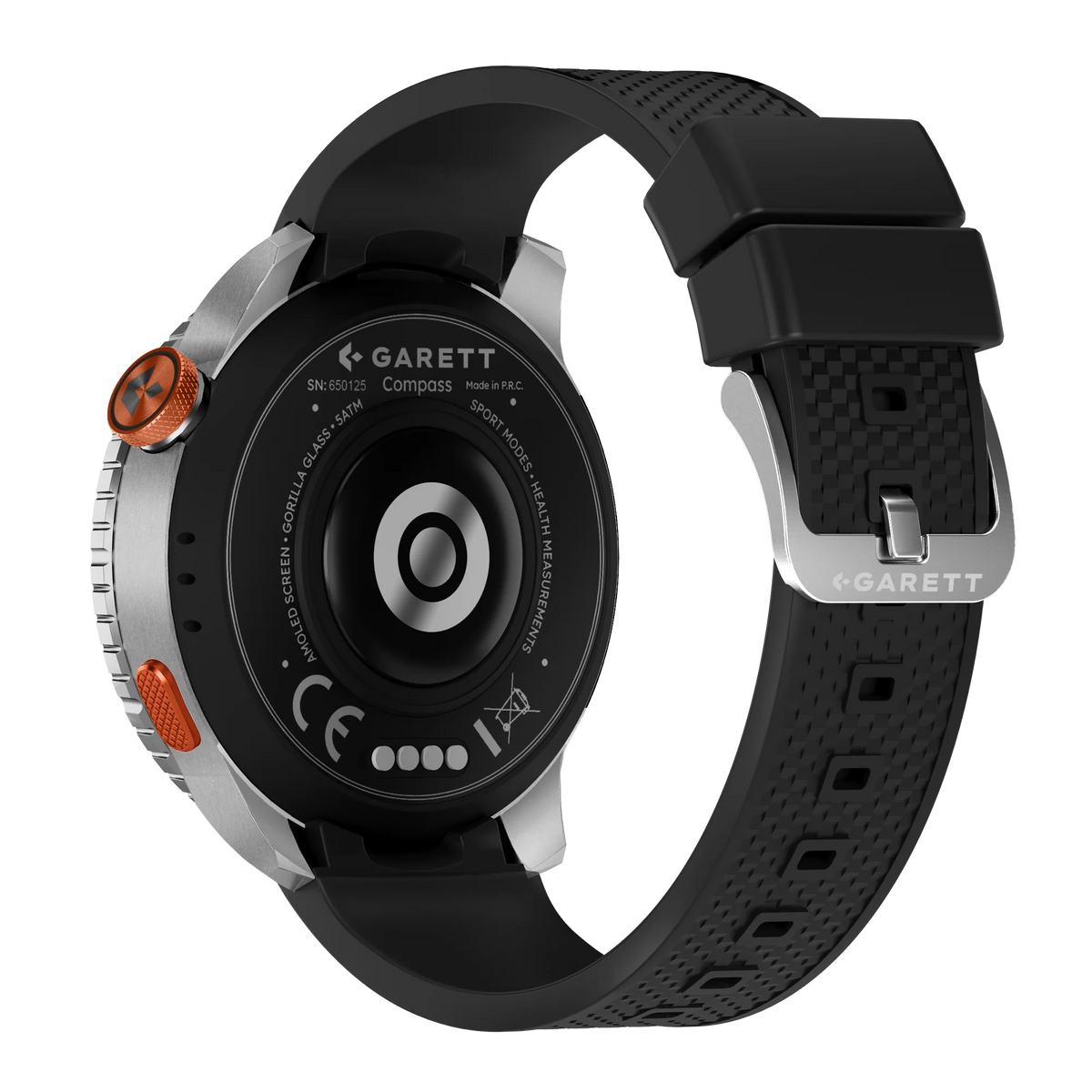 Garett Smartwatch Compass GPS - Orange & Silver | COMPASS GPS SILVER S