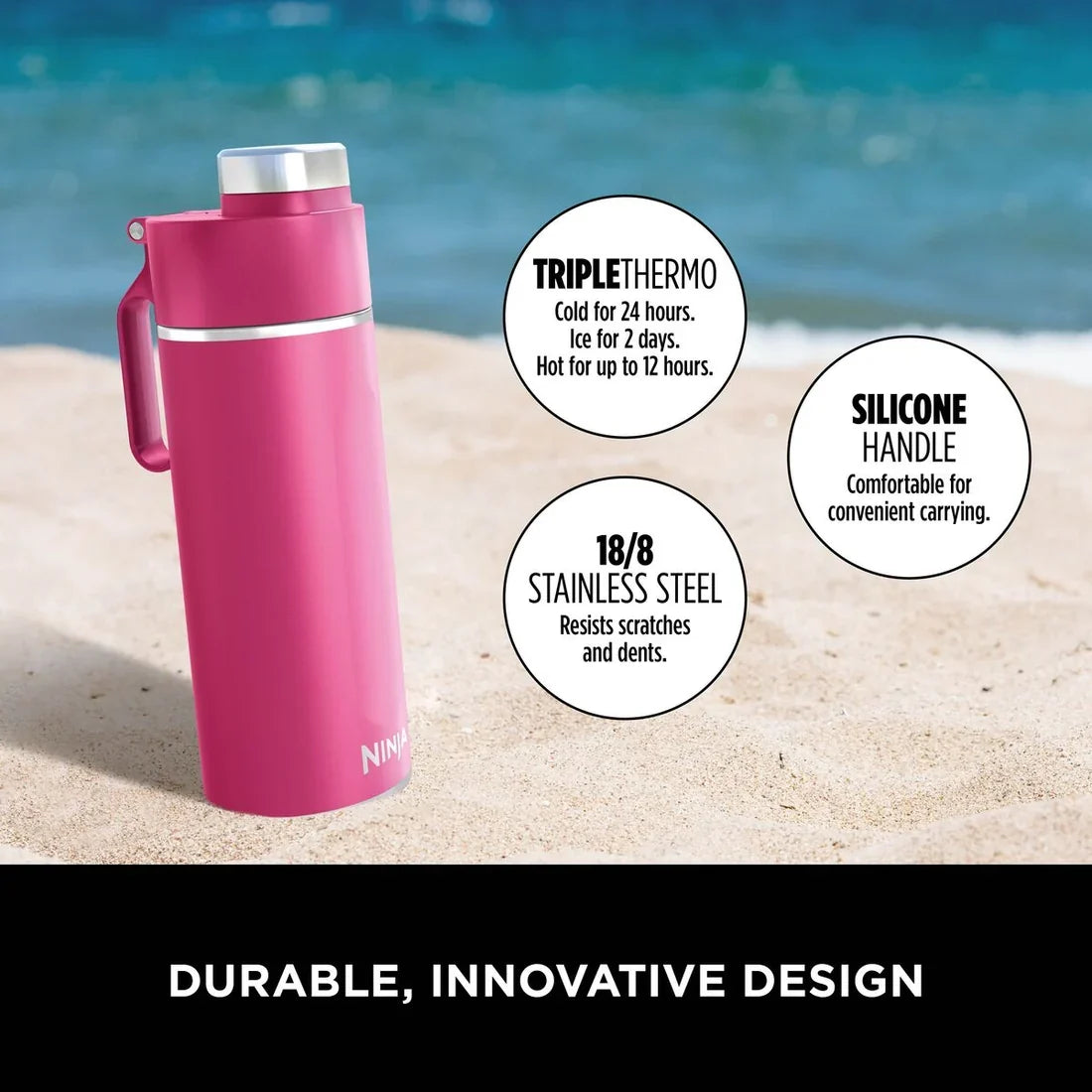 Ninja Thirsti 530 ml Travel Bottle – Hot Pink | DW1801EUUKBP