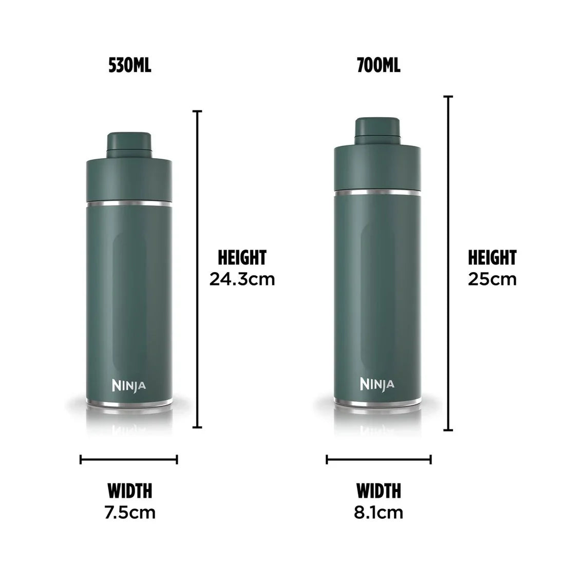 Ninja Thirsti 530 ml Travel Bottle – Evergreen | DW1801EUUKEM