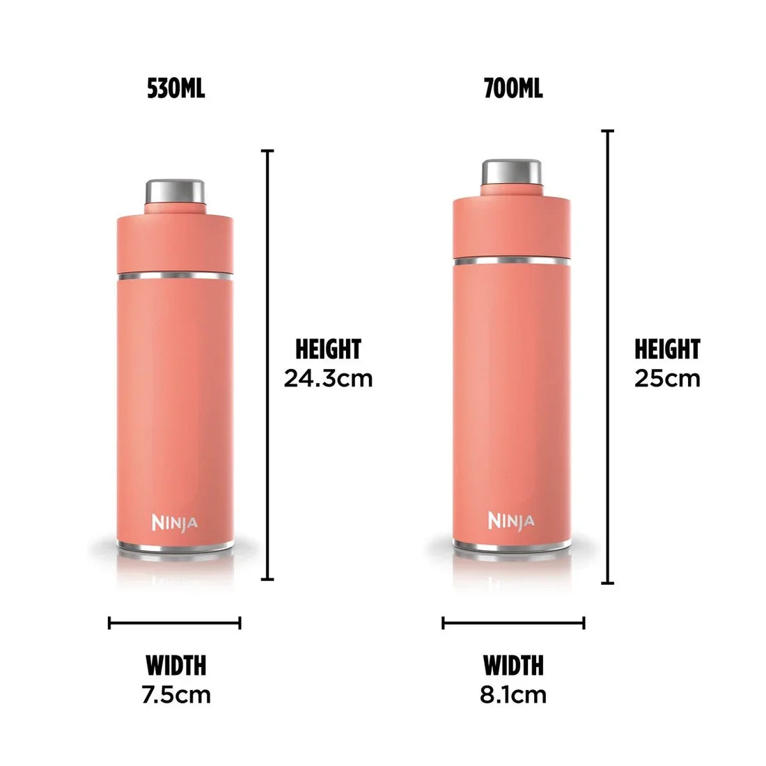 Ninja Thirsti 530 ml Travel Bottle – Coral | DW1801EUUKPE
