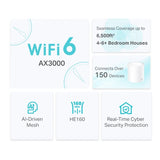 Deco AX3000 Whole Home Mesh WiFi 6 System - 2pk | DECOX502PK