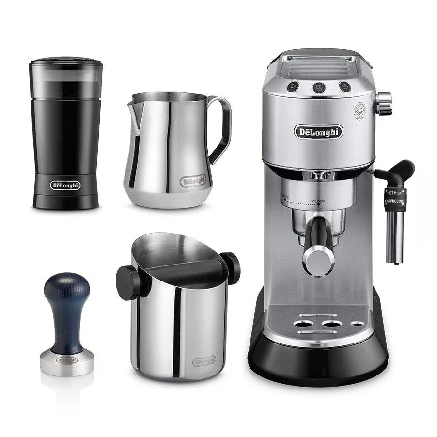 DeLonghi Dedica Pump Coffee Machine Bundle - Silver | ECKG6820.M