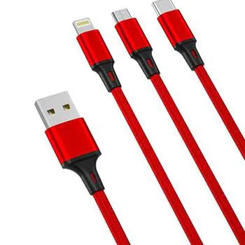 XO 3 In 1 Usb Cable 1.2m - Red | EXSXO-NB173B
