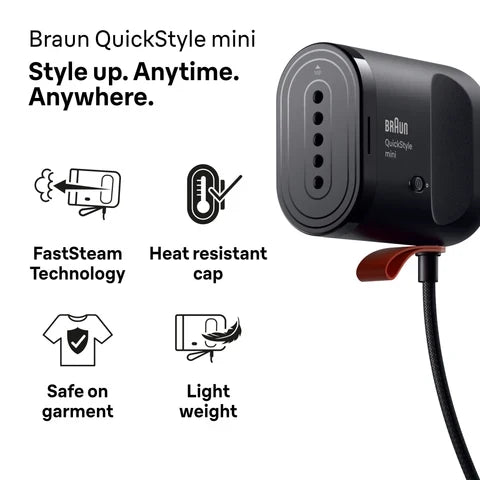 Braun Carestyle Mini Travel Garment Steamer - Black | GS1071BK