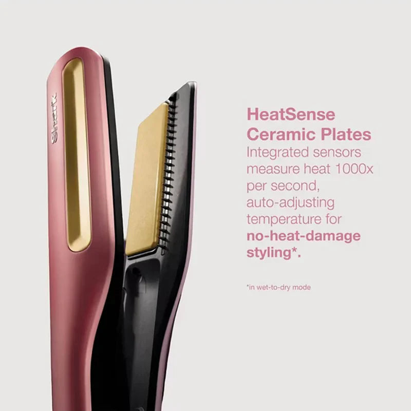 Shark SilkiPro Wet-To-Dry Ceramic Hair Straightener - Rose Petal | HT401UKPK