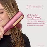 Shark SilkiPro Wet-To-Dry Ceramic Hair Straightener - Rose Petal | HT401UKPK