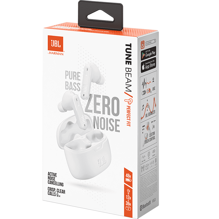 JBL Tune Beam Wireless Earbuds White JBLTBEAMWHT