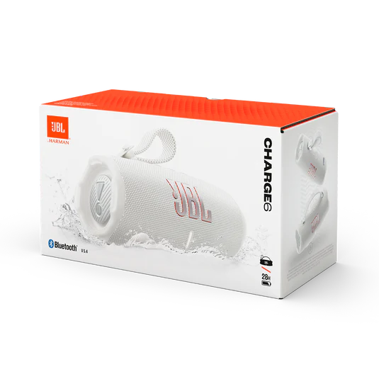 JBL Charge 6 Portable Bluetooth Speaker - White | JBLCHARGE6BWHT