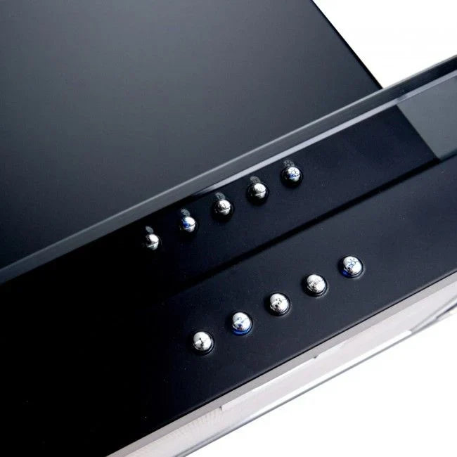 Luxair ST 70cm Flat Cooker Hood with Straight Glass - Glass Black | LA-70-ST-GL-BLK
